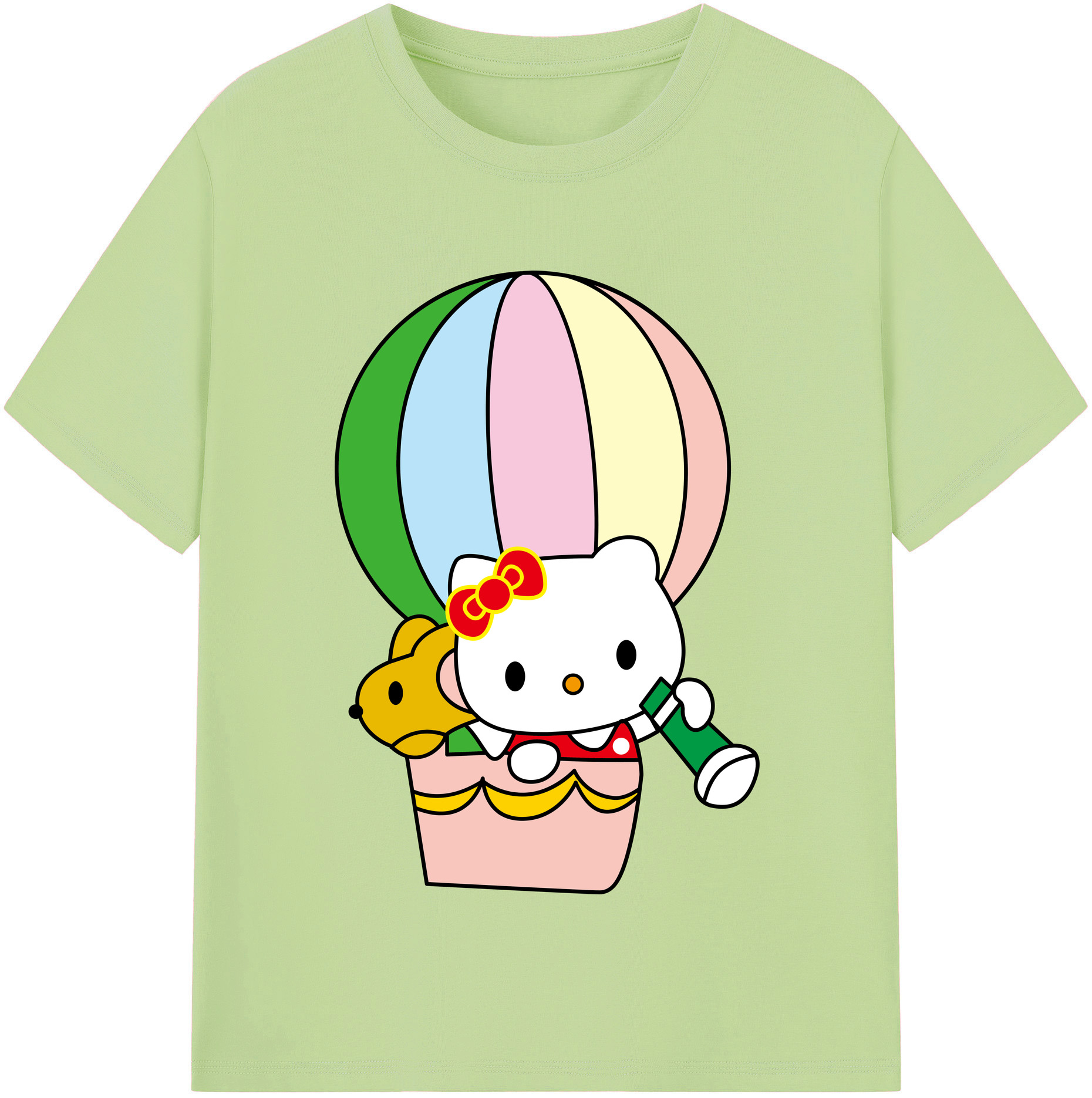 （画像用） Hello Kitty ハローキティ 綿100％半袖Tシャツ（フロントプリント）